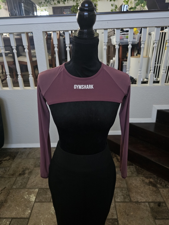 Gymshark Tops - Gymshark Plum Long-Sleeve Super Crop Top S